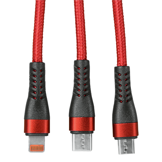 1.2m 3-In-1 Charger Cable Allum alloy and Braiding