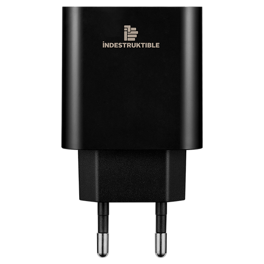 IND 3.1AMP Dual USB Wall Charger With Micro-USB & Type-C Cables