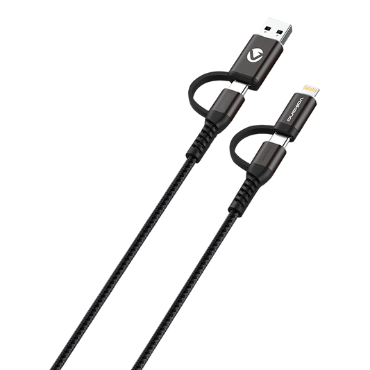 Volkano Weave Series 4-in-1 Charge & Data Cable 1.2m
