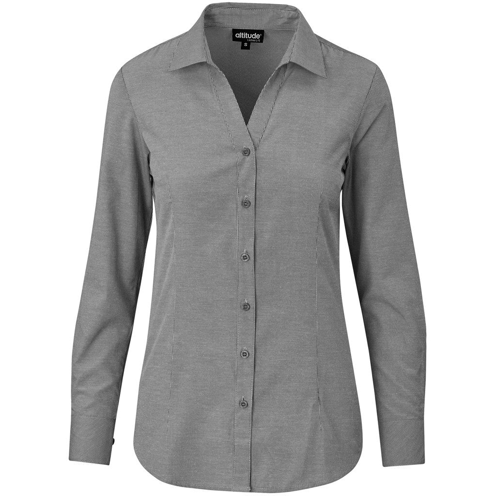 Gray button-up shirt on a white background