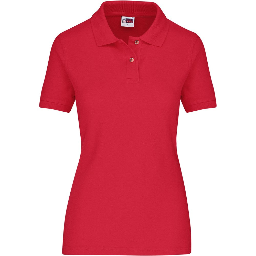 Red polo shirt on a white background
