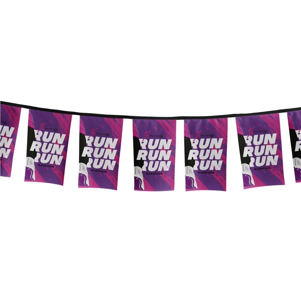 Sublimated Single-Sided 110 gms Polyester Rectangle Bunting - 10m