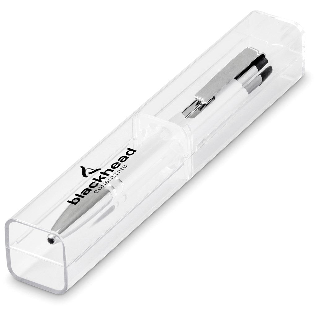 Clear pen case with a pen inside, featuring the 'blackhead' brand logo.