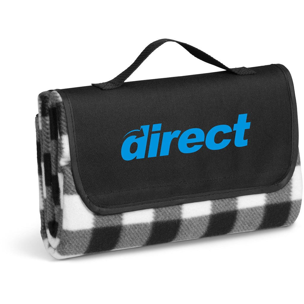 Roll-up picnic blanket with 'direct' branding on a white background