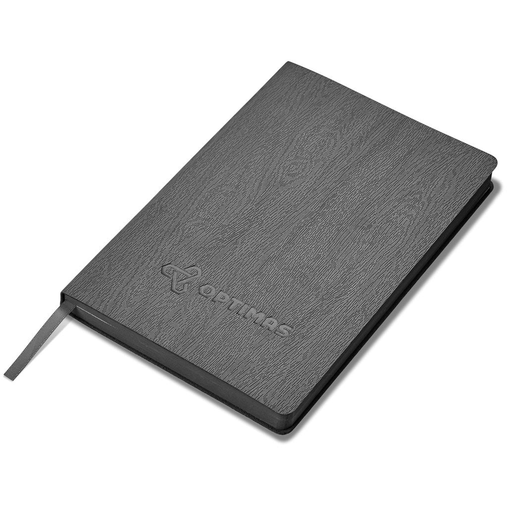 Gray textured notebook on a white background