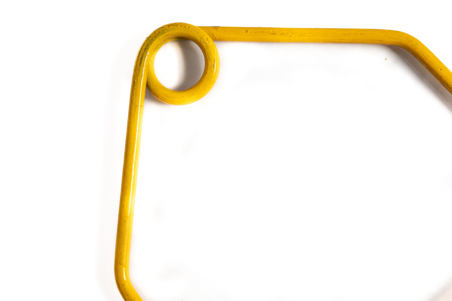 Yellow plastic frame on a white background
