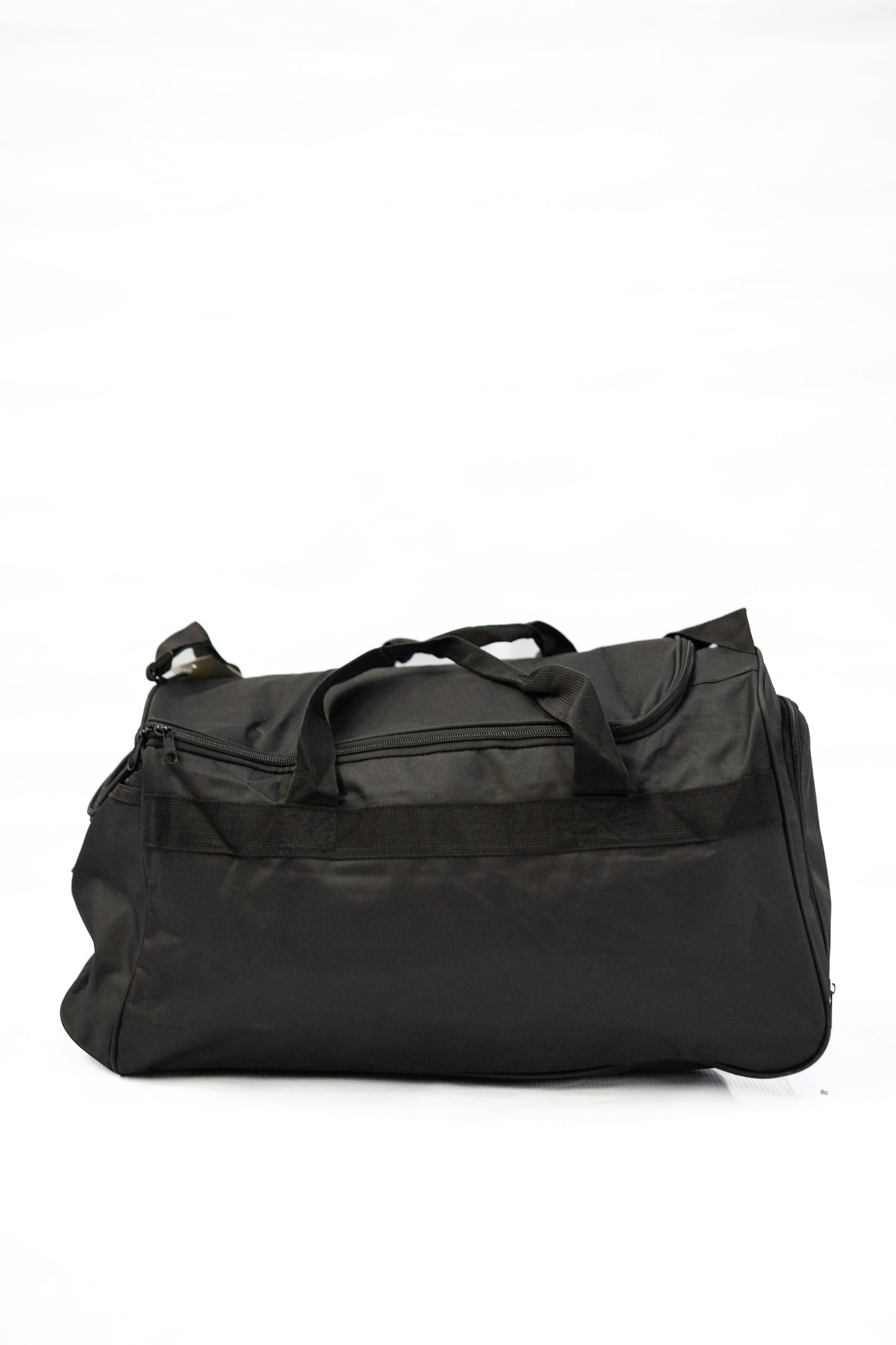 Black backpack on a white background