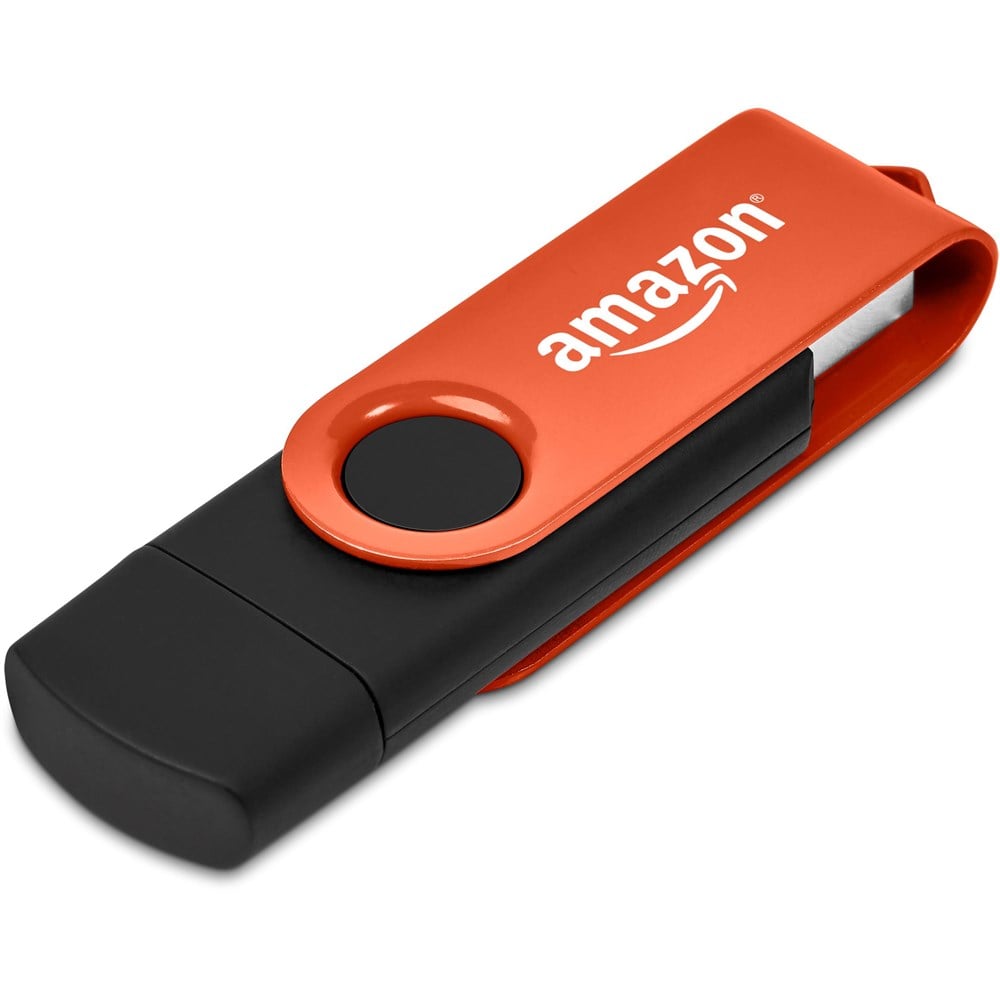 Shuffle Gyro Black Flash Drive – 8GB - Orange