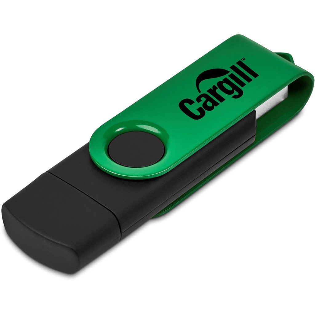 Shuffle Gyro Black Flash Drive – 32GB - Green