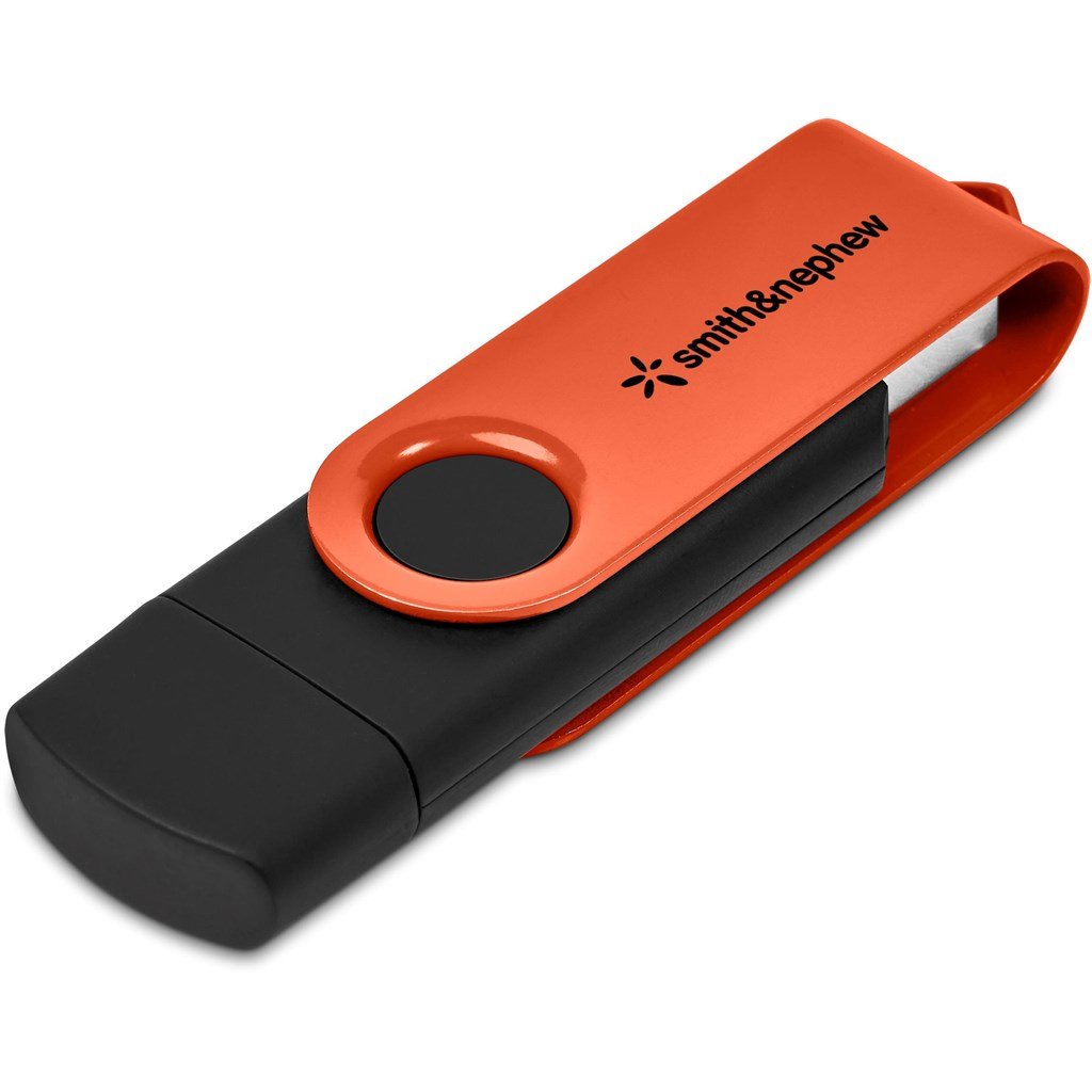 Shuffle Gyro Black Flash Drive – 32GB - Orange