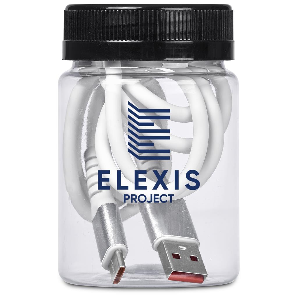 Altitude Capsit Fast Charge USB-A to Type-C Charging Cable in Jar
