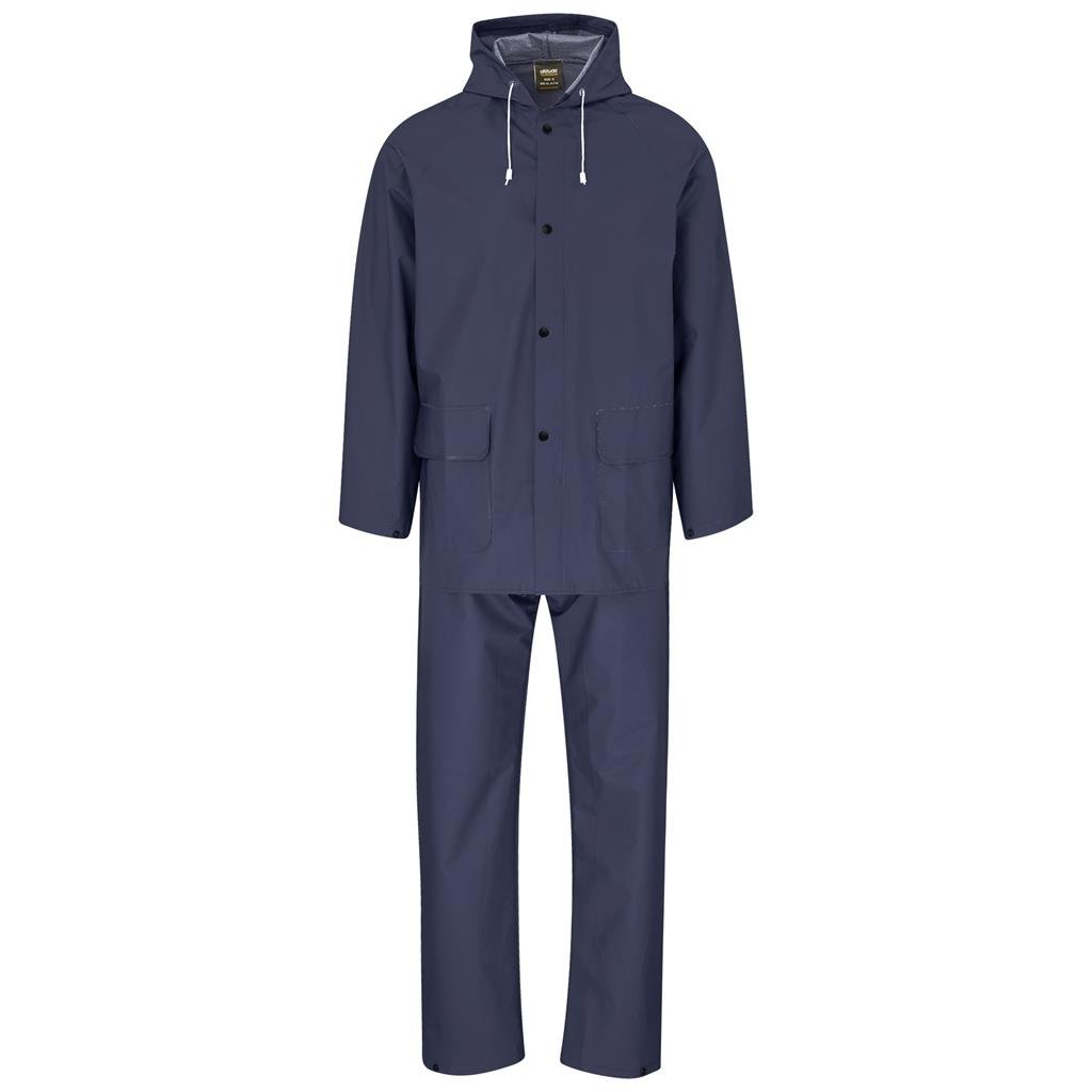 Light Hurricane Rubberised Polyester/PVC Rainsuit - Navy