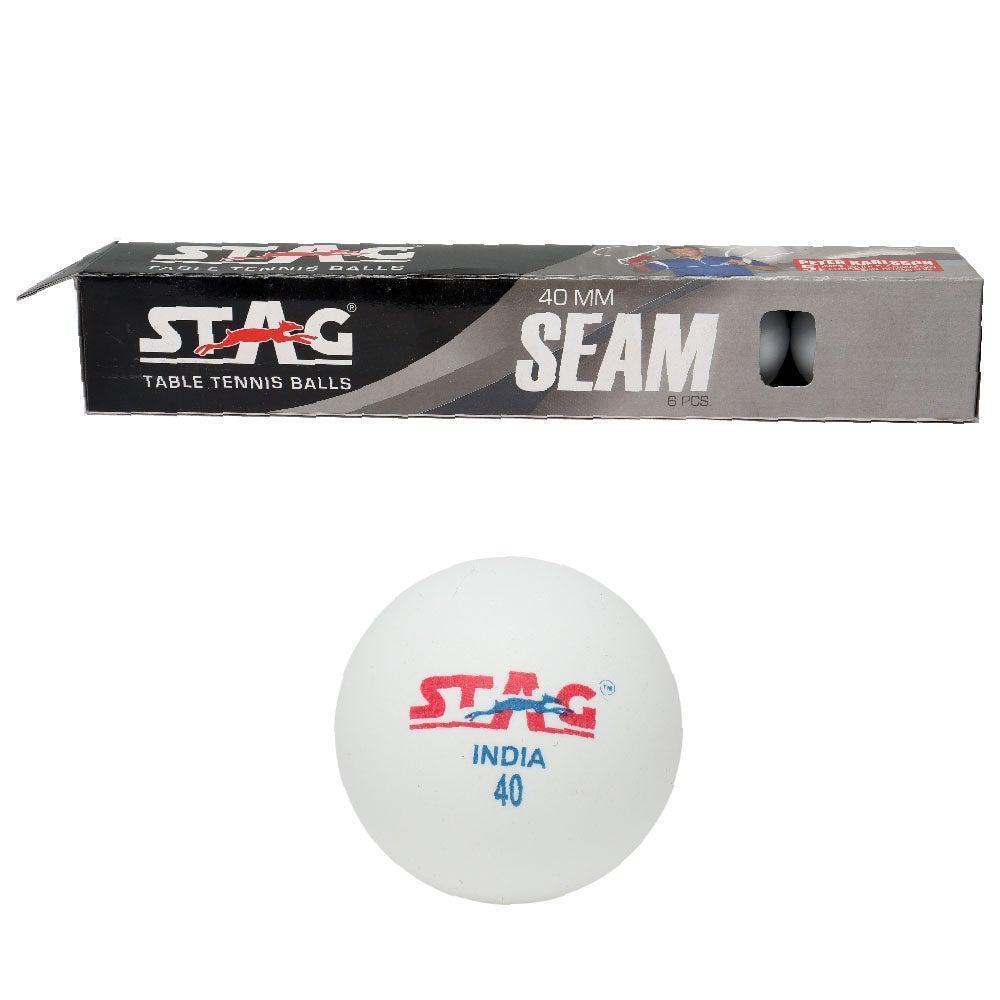 Table Tennis (Balls) (Stag) (Seam White) (Packet Of 6)