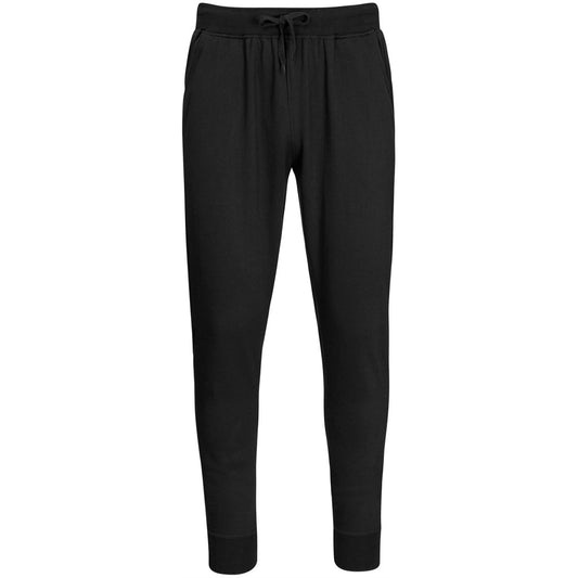 Black jogger pants on a white background

