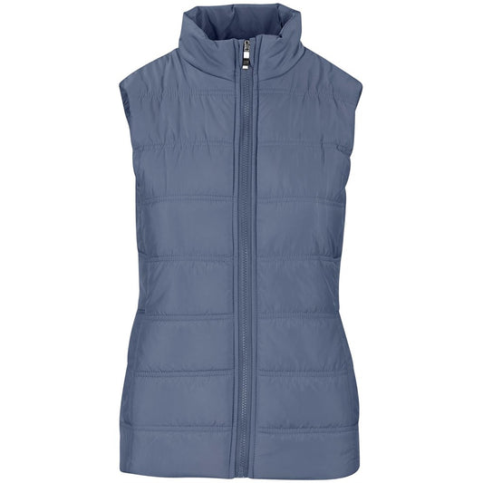 Blue puffer vest on a white background

