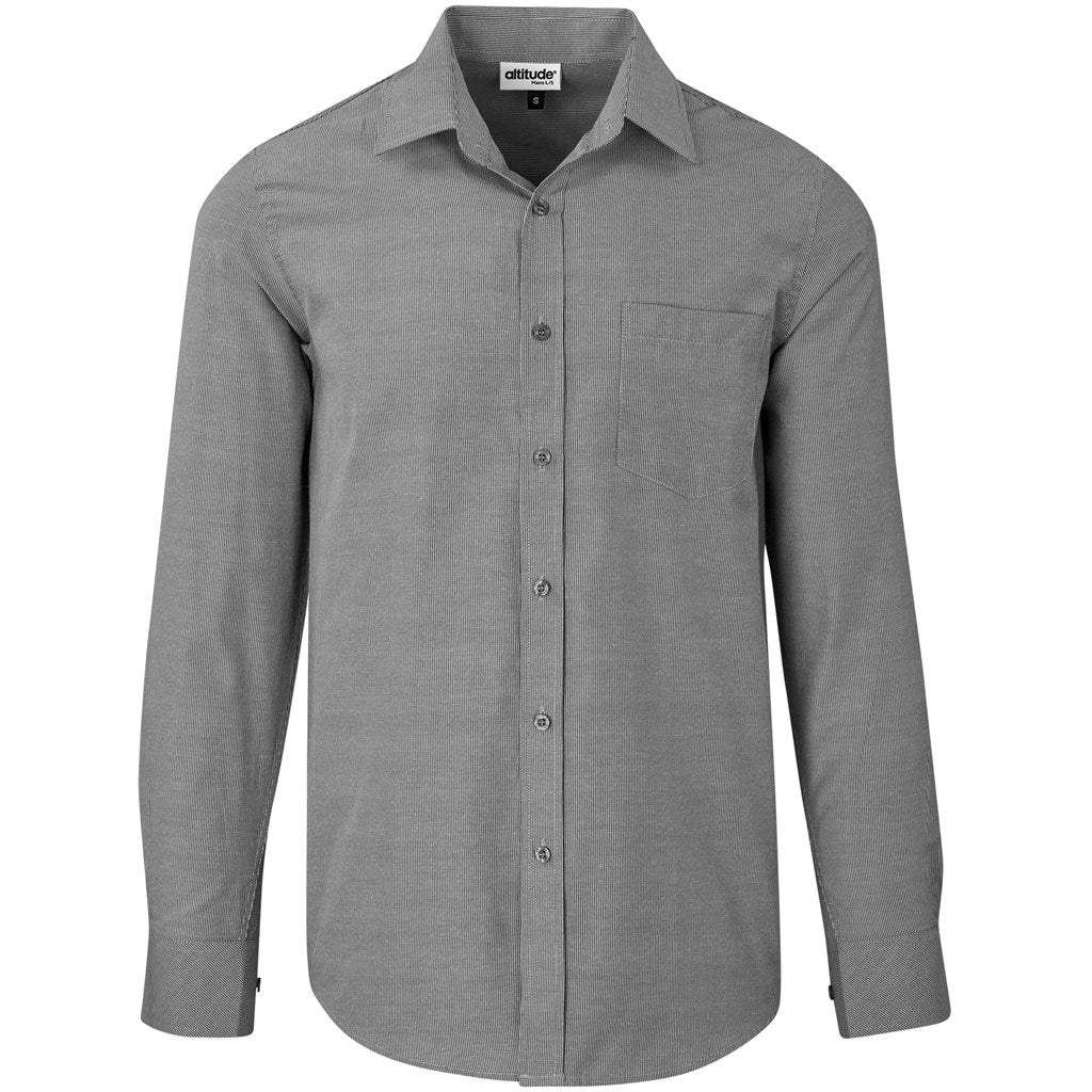 Gray button-up shirt on a white background

