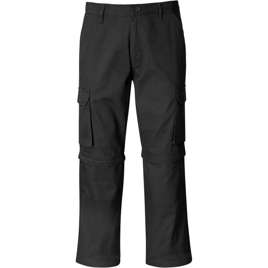 Black cargo pants on a white background

