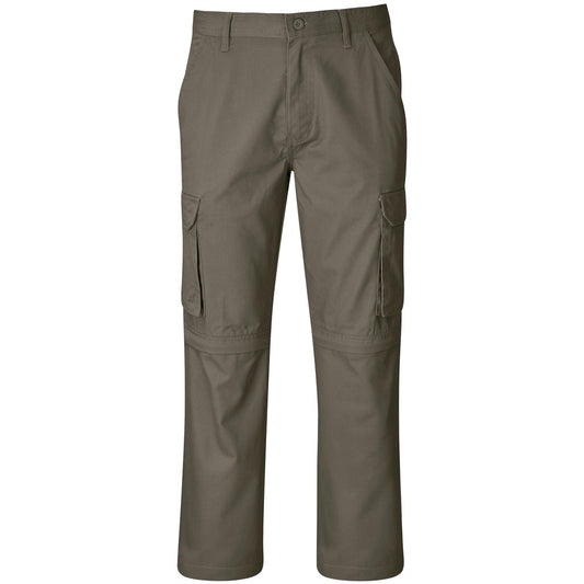Khaki cargo pants on a white background

