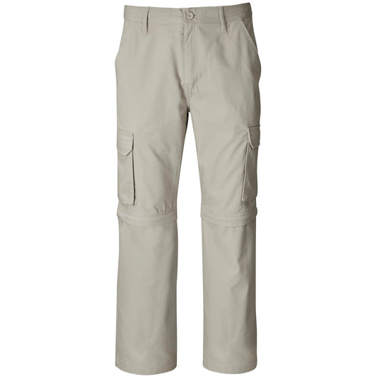 Beige cargo pants on a white background


