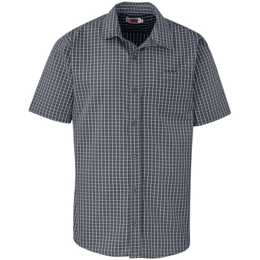 Checkered short-sleeve shirt on a white background

