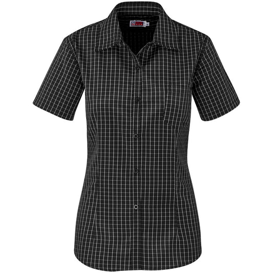 Black and white checkered shirt on a white background

