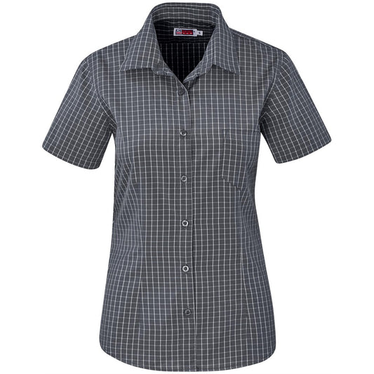 Short-sleeve checkered shirt on a white background


