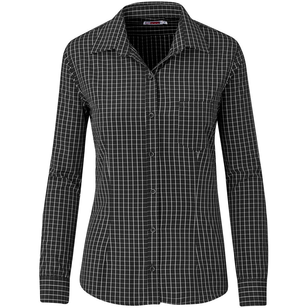 Black and white checkered shirt on a white background

