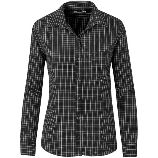 Black and white checkered shirt on a white background

