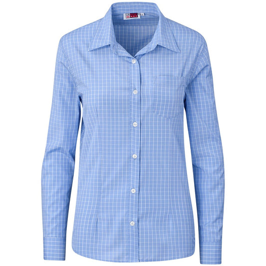 Blue checkered shirt on a white background

