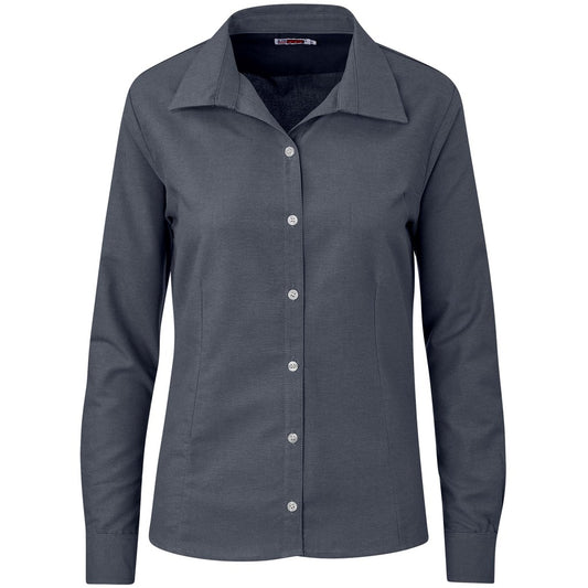 Gray button-up shirt on a white background

