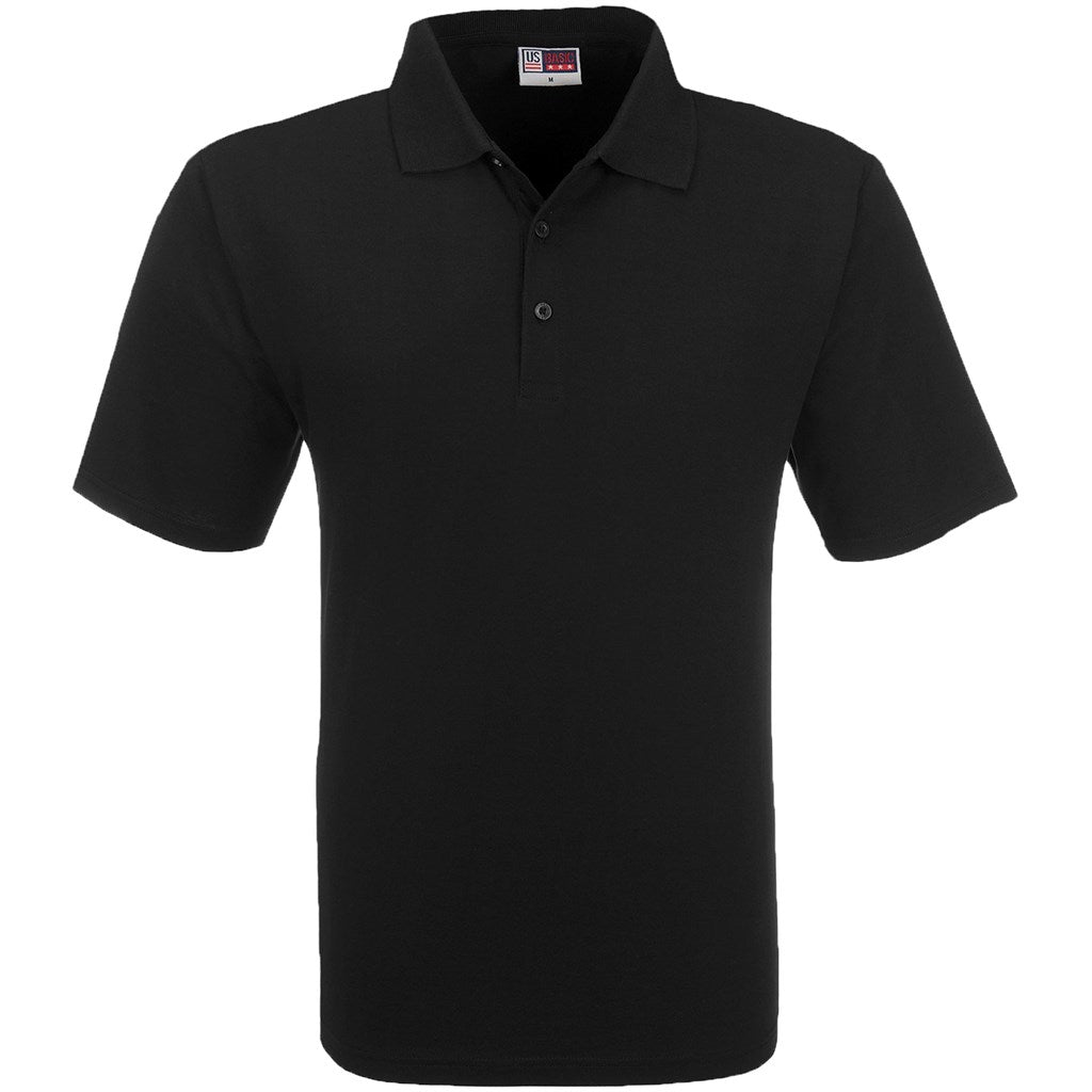 Black polo shirt on a white background

