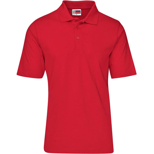 Red polo shirt on a white background

