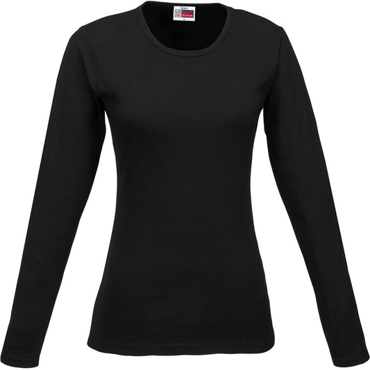 Black long-sleeve shirt on a white background

