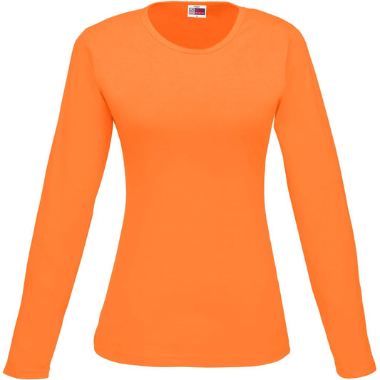 Orange long-sleeve shirt on a white background

