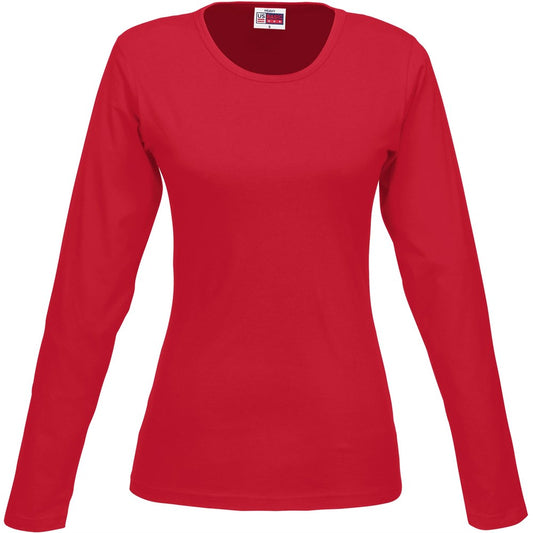 Red long-sleeve shirt on a white background

