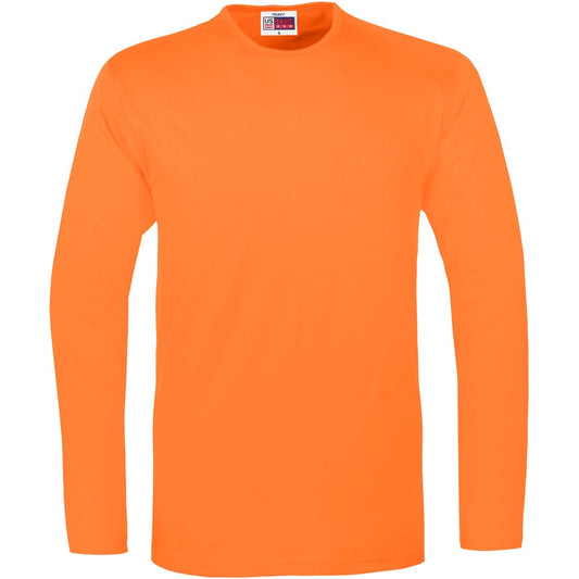 Orange long-sleeve shirt on a white background

