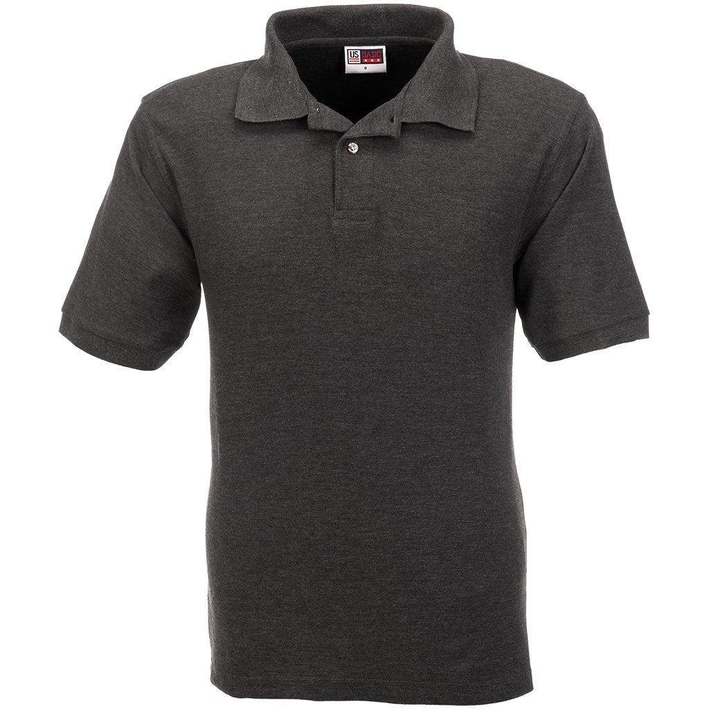 Dark gray polo shirt on a white background

