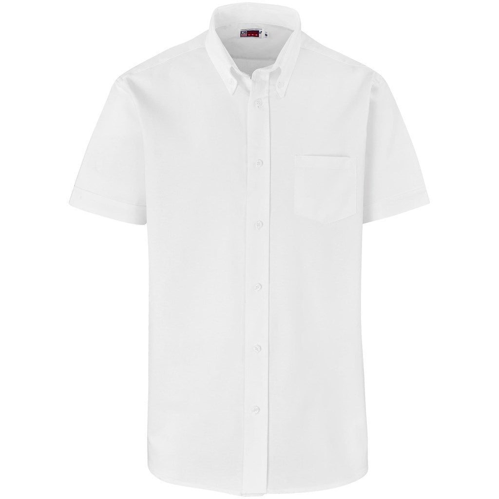 White short-sleeve shirt on a white background

