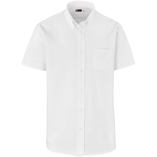 White short-sleeve shirt on a white background

