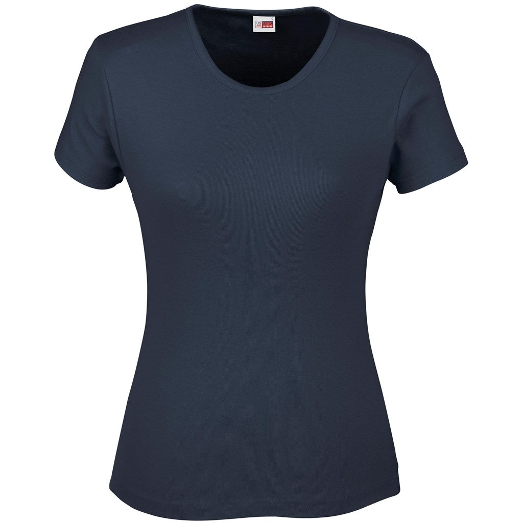Navy blue t-shirt on a white background

