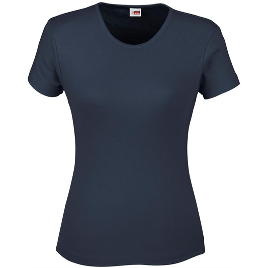 Navy blue t-shirt on a white background

