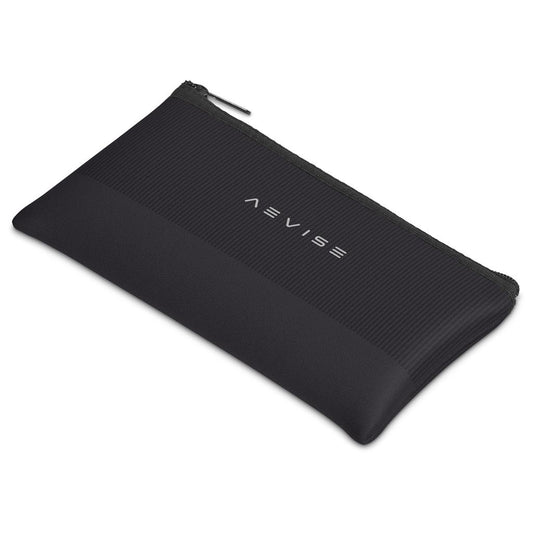Blue pouch with black zipper and 'Echobloom' branding on a white background

