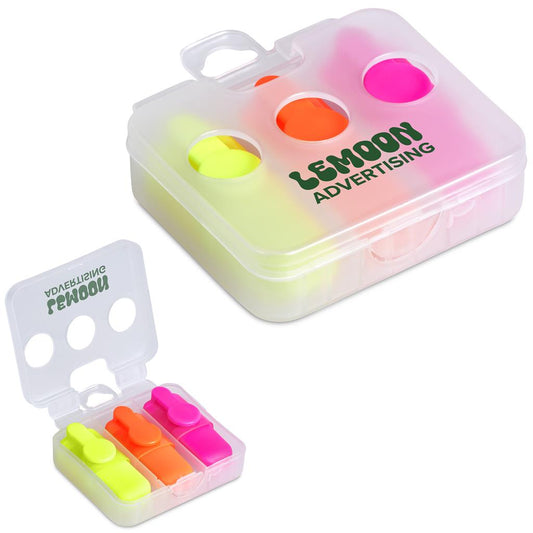 Fishing float set with Lemoon branding on a white background


