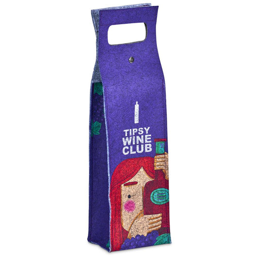 Pre-Production Sample Hoppla Velto RPET Felt Single Wine Carrier