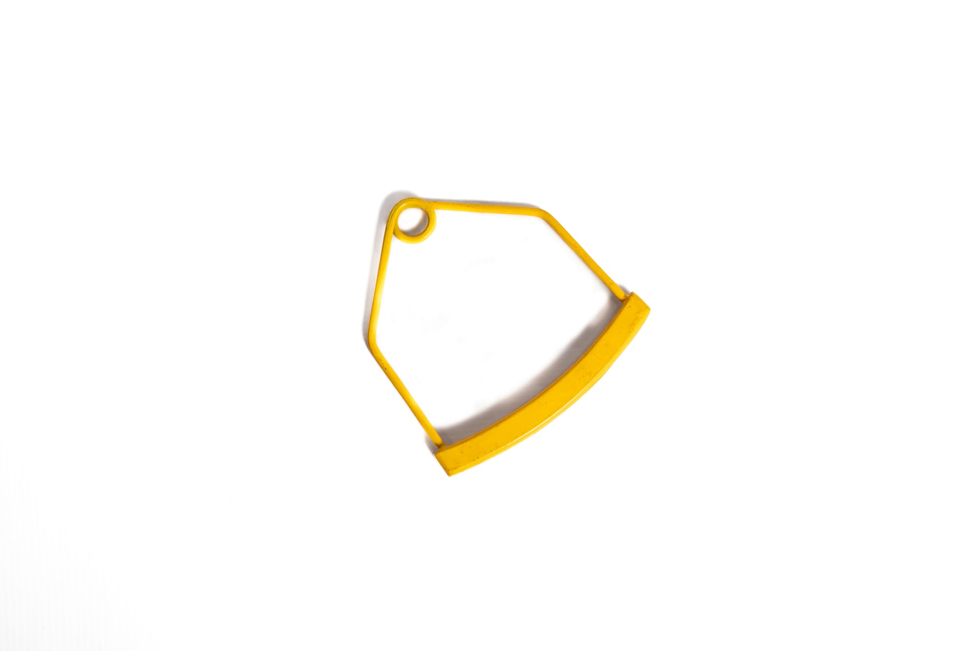 Yellow plastic frame on a white background

