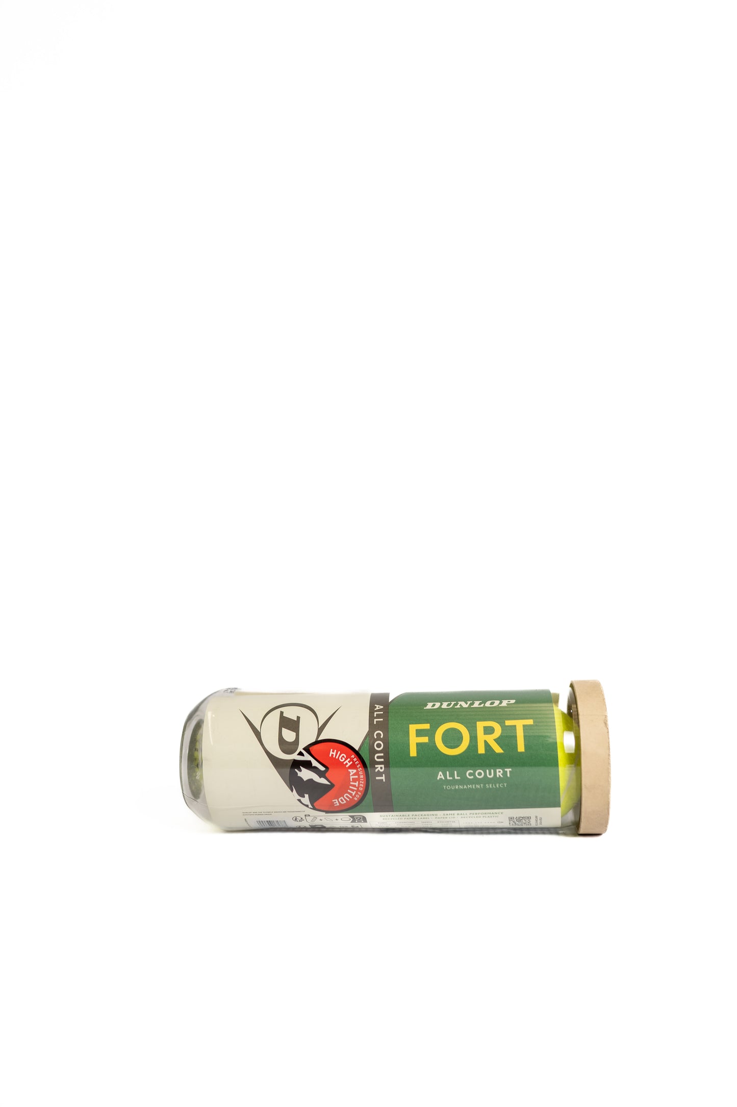 Roll of Fort All Court tennis string on a white background


