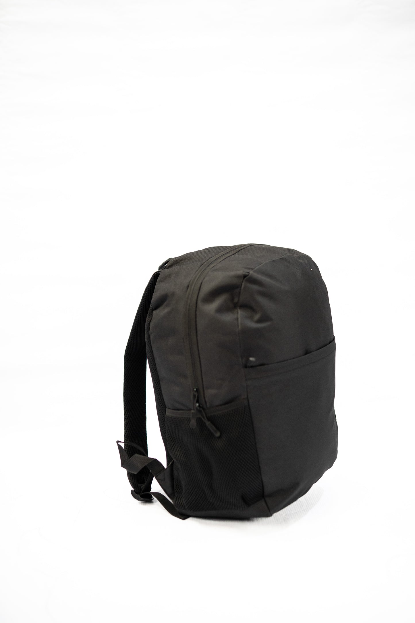 Black backpack on a white background

