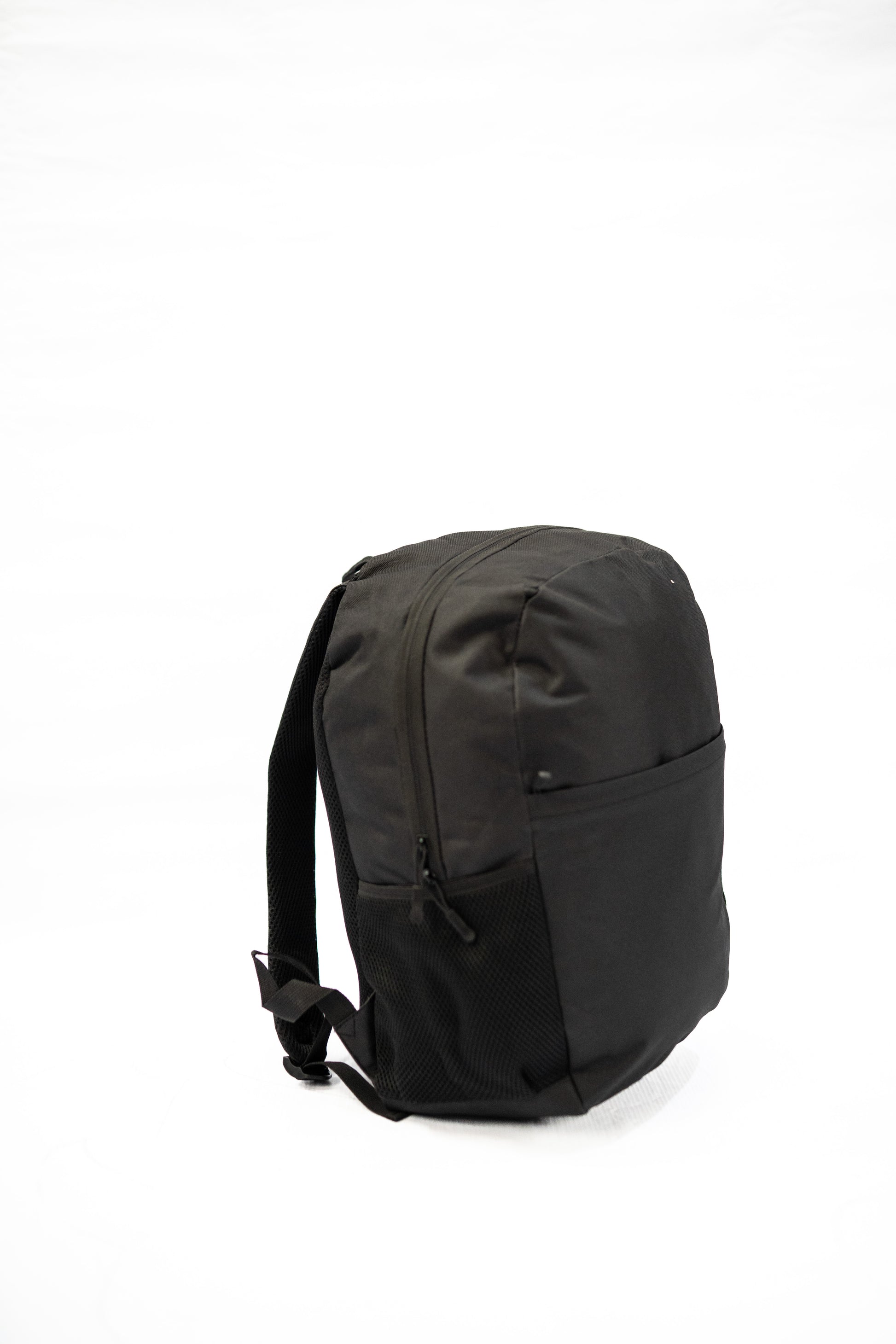 Black backpack on a white background

