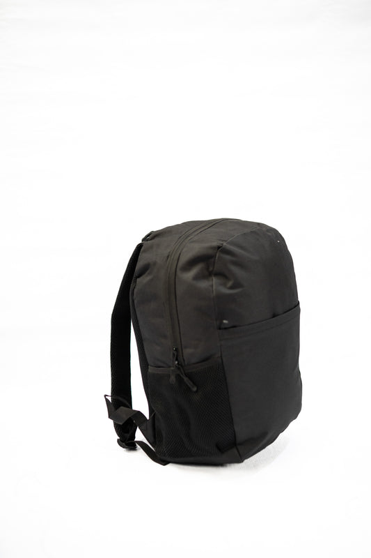 Black backpack on a white background

