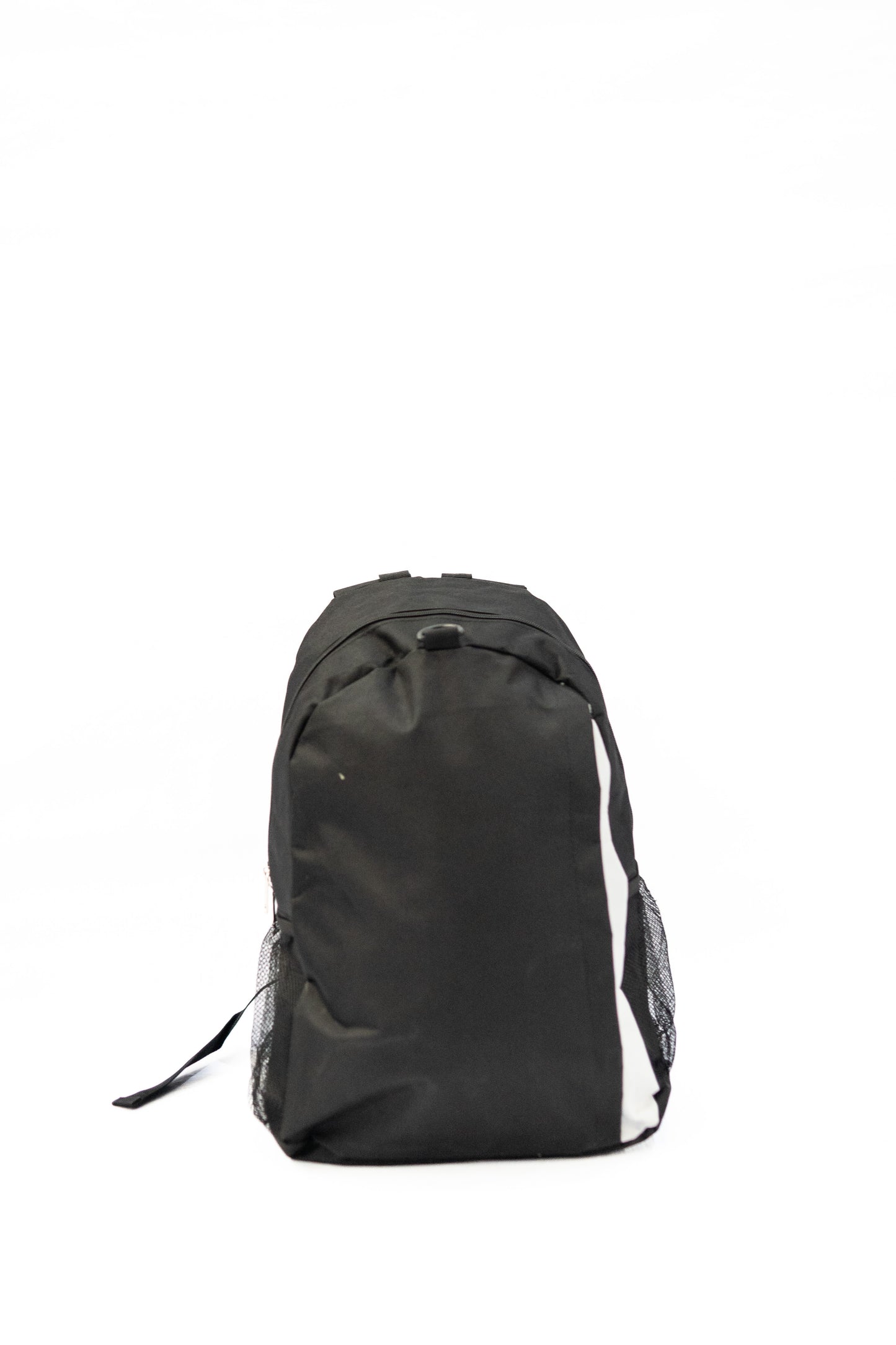 Black backpack on a white background

